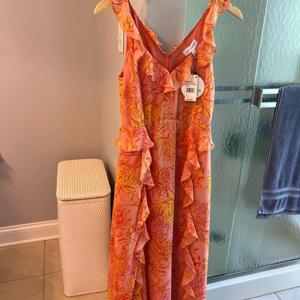 Lost + Wander Orange Floral Dress